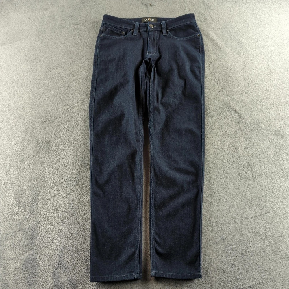 DUER L2X Jeans Mens 31x31* Blue Slim Fit Dark Wash Straight Stretch Denim Preppy